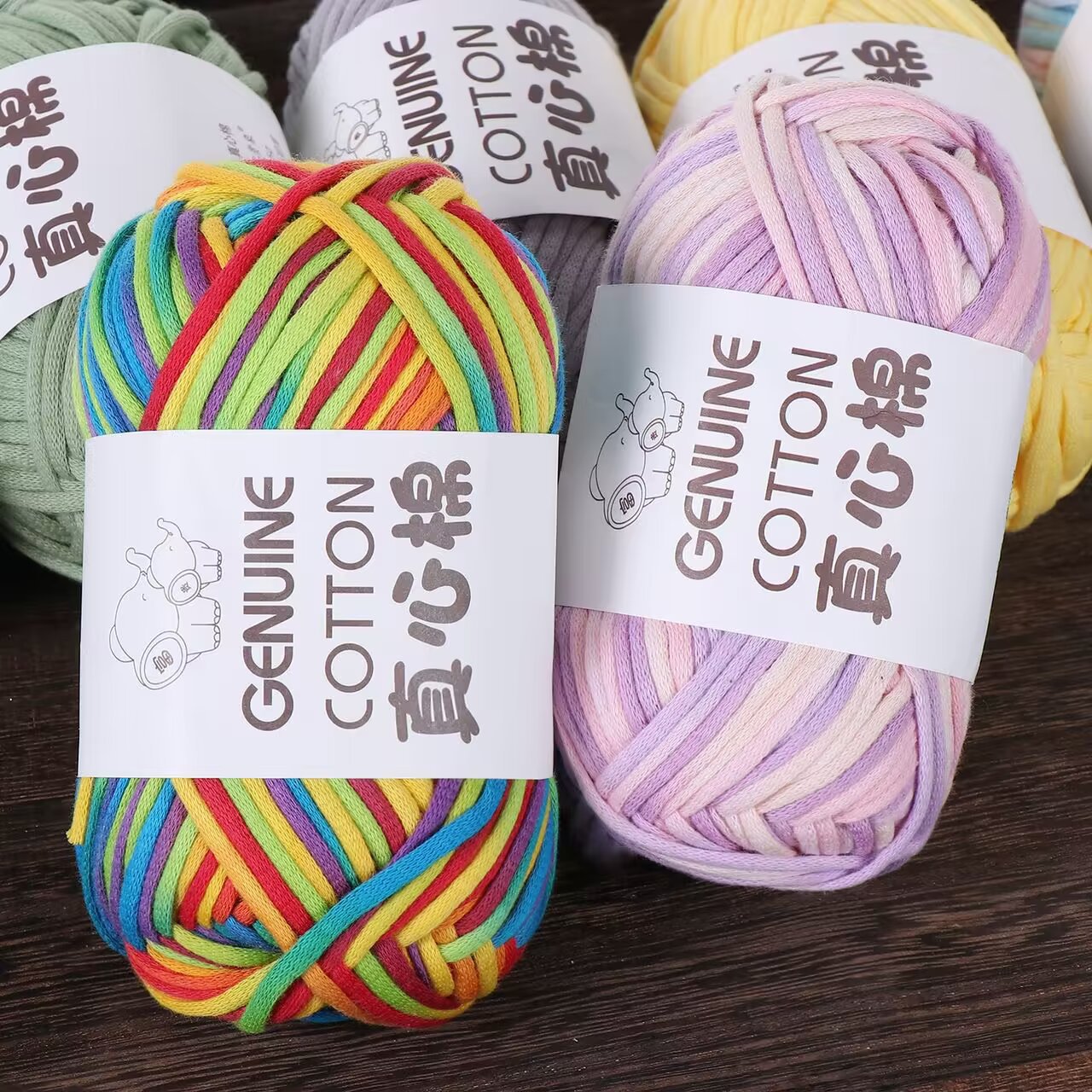 Handmade Hollow Cotton Yarn with Real Cotton Filling for Crochet DIY Fabric Thread