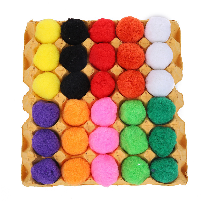 in stock 5cm color polypropylene big hair ball kindergarten handmade DIY egg pompom oversized ball clothing accessories