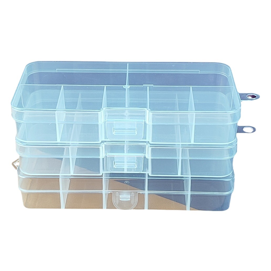One-piece buckle fixed partition transparent storage box desktop finishing drawer storage box multi-grid hardware tool finishing box