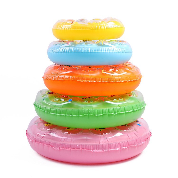 Picture of Thickened double airbag swimming ring factory wholesale 50-90 swimming ring thickened children's inflatable fluorescent solid color swimming ring