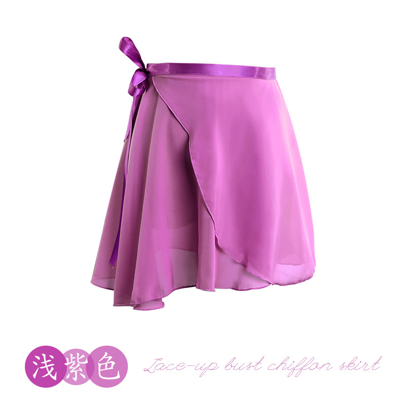 Picture of Ballet Practice Clothes Dance Gauze Skirt Adult One-Piece Skirt Lace-Up Gray Purple Girl Dance Practice Skirt