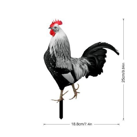 Picture of Three-Dimensional Courtyard Rooster Acrylic Mirror Yardart Garden Outdoor Decoration Ornaments Creative Courtyard Ornaments