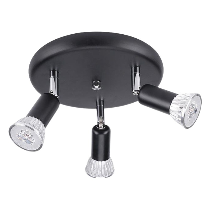 Cross-border round 3-head ceiling spotlight led ceiling cabinet open mirror front adjustable gu10 spotlight anti-glare