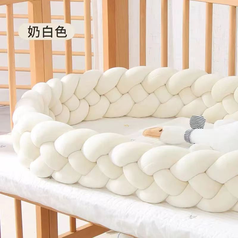 Four-Strand Braided Long Knotted Ball Braid Bed Surround Ins Pillow Ball Children's Anti-Collision Head Protection Strip Ins Style