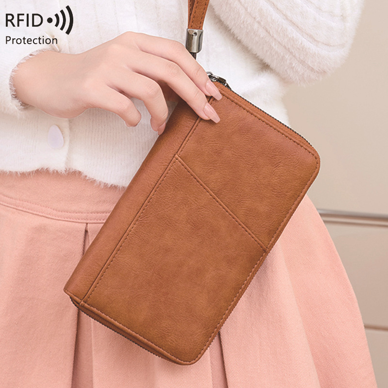 Picture of Cross-border New RFID Anti-magnetic Wallet Zipper Passport Bag Certificate Bag Air Ticket Storage Bag Multifunctional Passport Wallet