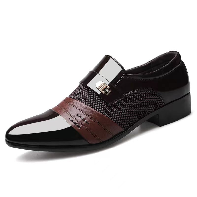 Picture of Cross-Border Large Size Formal Men's Leather Shoes Black Business Casual British Shoes Summer Breathable Mesh Men's Shoes Wholesale