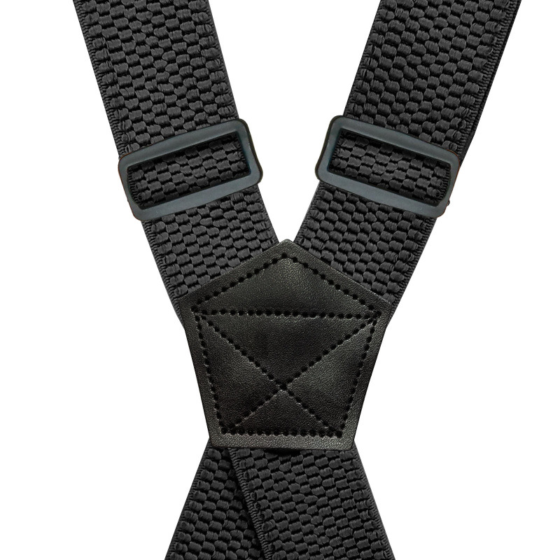 Picture of Cross-Border Supply Adult Men's 4-Clip Suspenders 3.8cm X-Type Corn Pattern Elastic Suspenders Black Hook Buckle in Stock