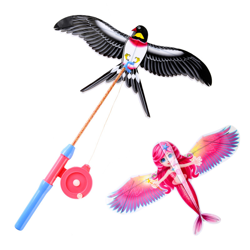 Picture of New Cartoon Fishing Rod Kite Children's Outdoor Handheld Plastic Mini Kite Park Gate Stall Dynamic Kite