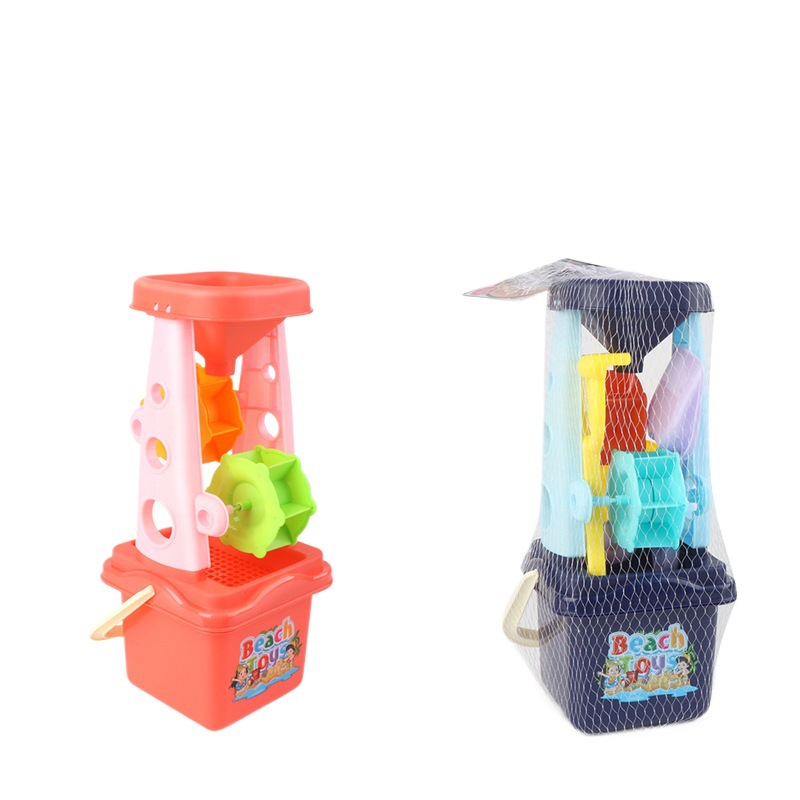 Picture of Children's Beach Toys 5-piece Hourglass Thickened Summer Water and Sand Tools Outdoor Beach Toy Set