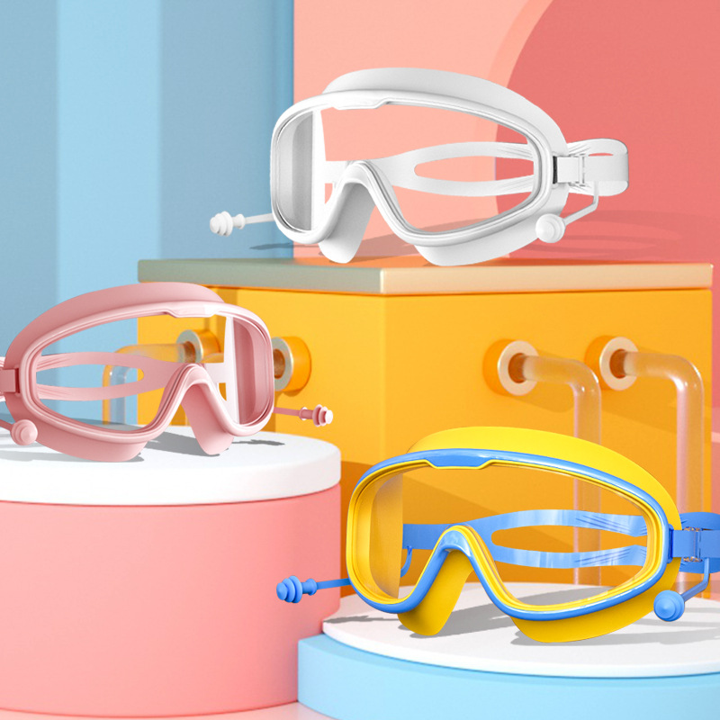Picture of Factory Direct children's swimming goggles girls boys large frame waterproof anti-fog HD transparent student baby swimming glasses