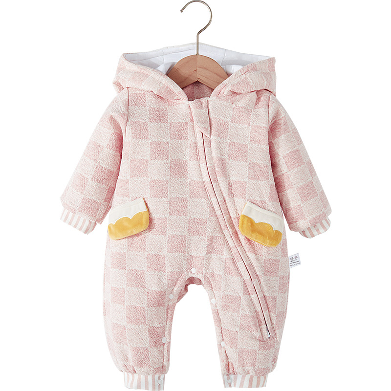 Picture of Factory Direct Supply Baby Jumpsuit Autumn and Winter Outerwear Baby Warm Romper Toddler Winter Thickened Cotton-Padded Outfit for Going Out
