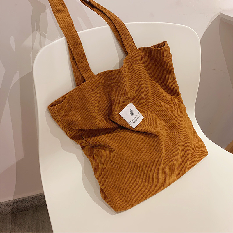 Picture of Spot Corduroy Shoulder Bag Baita Student Handbag 2024 Guangzhou Shiling Casual Shopping Bag Women's Tote Bag