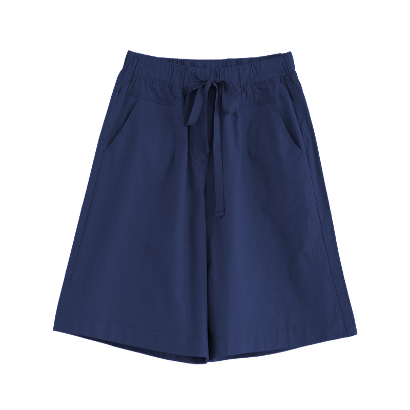 Picture of Five-point Pants Women's Loose Shorts Summer Thin High Waist 100.00kg Years New Casual Pants Women's Straight Black Five-point Pants