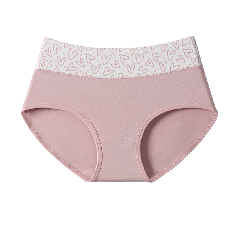 Picture of Japanese Style Women's Pure Cotton Printed Large Size 7A Seamless Antibacterial Tummy Control Cute Girl Triangle Student Panties