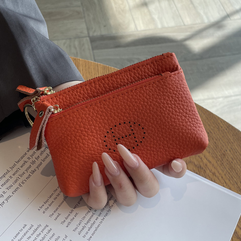 Picture of Genuine Leather Coin Purse Women's Small Wallet 2025 New Exquisite High-end Mini Small Storage Zipper Cowhide Coin Bag