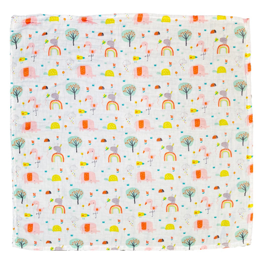 70*70 high density double cartoon cotton washed gauze large bath towel baby face handkerchief bath towel