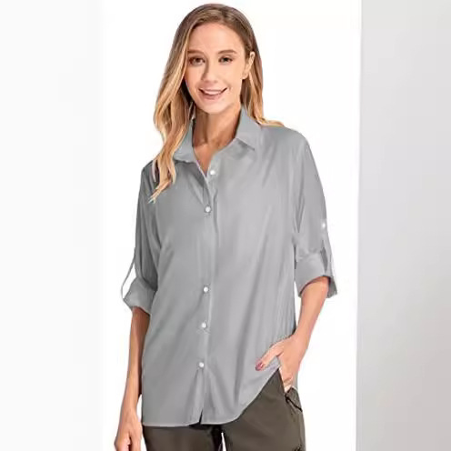 Picture of Women's Long-Sleeved Sun Protection Shirt Quick-Drying Outdoor Fishing Hiking Shirt