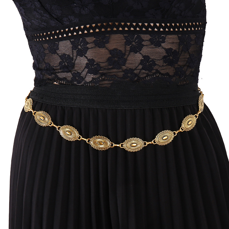 New Cross-border Metal Chain Decoration Vintage All-match dress European and American Fashion Punk Bohemian Waist Chain