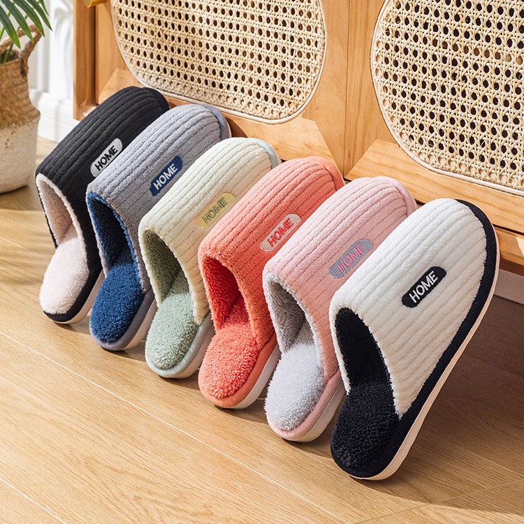 Warm autumn and winter home cotton slippers floor women's home couple non-slip indoor men