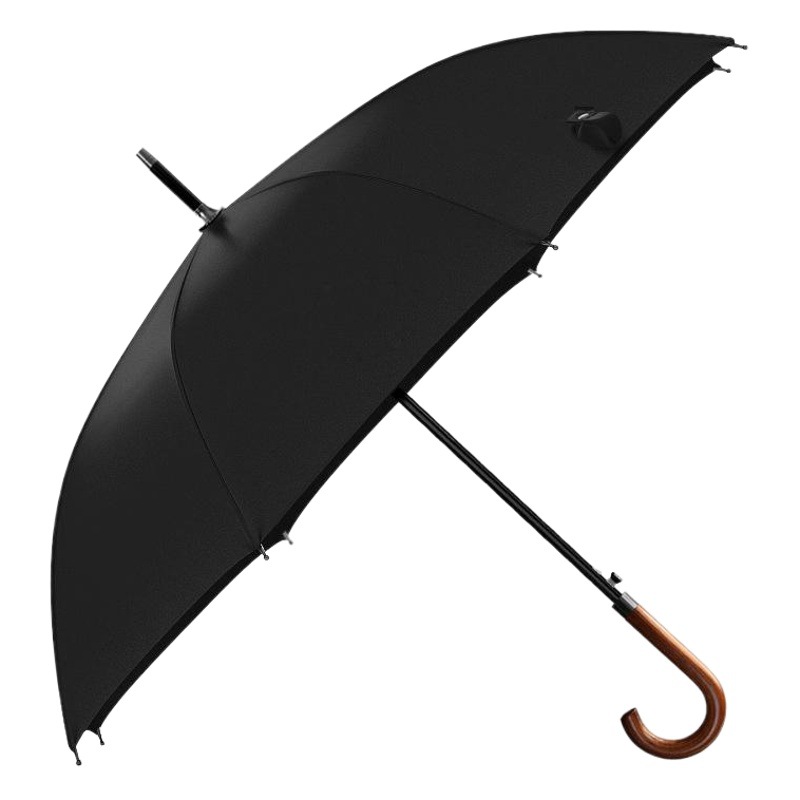 PARACHASE Long Handle Umbrella Wooden Curved Handle Windproof Men's Automatic Sunny Umbrella Dual-Use Business Advertising Gift Umbrella