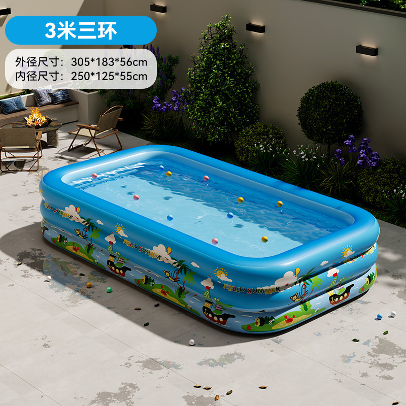 Picture of PVC Kids Inflatable Swimming Pool Home User Outside Large Family Pool Thickened Plastic Baby Baby Pool