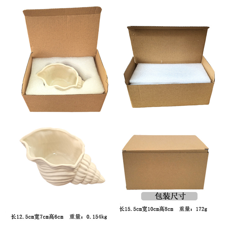 Picture of Mediterranean Sea Star Conch Shell Ceramic Ornaments Storage Basin Ocean Ashtray Hydroculture Bottle Hamster Nest Landscape