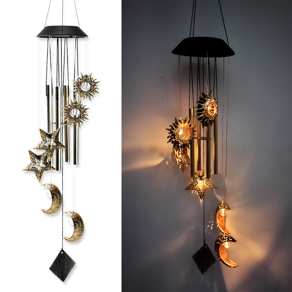 Picture of Solar outdoor garden lawn lamp cross-border new garden villa decorative lamp moon wind chimes waterproof hanging lamp