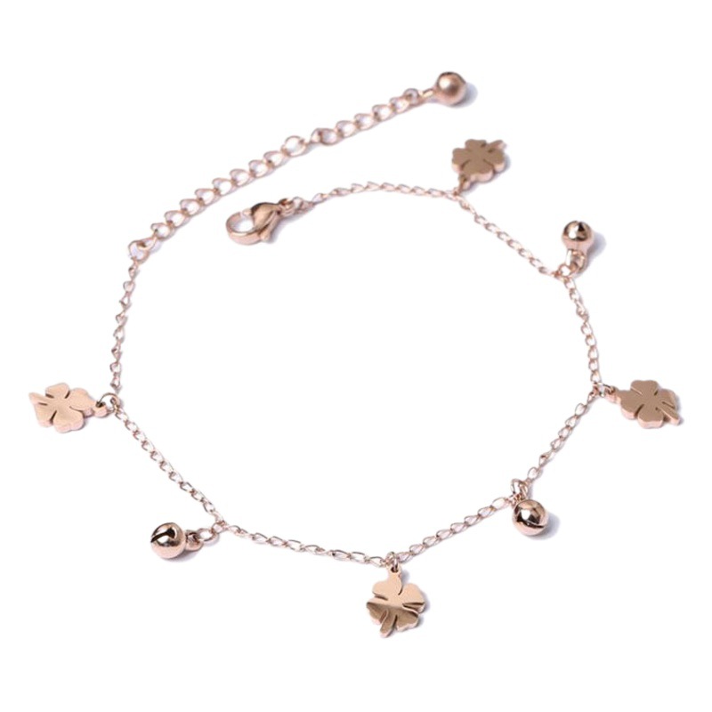 Korean Style Elegant Flower Bell Titanium Steel Bracelet Women's Ins Simple Personality Bracelet All-match Student Girlfriend Trendy Bracelet