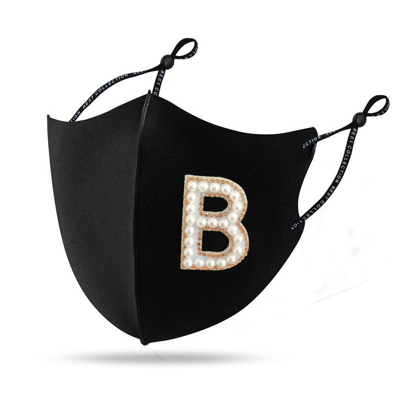 Picture of Pearl diamond mask autumn and winter new warm mask creative personality Pearl Rhinestone windproof cloth mask