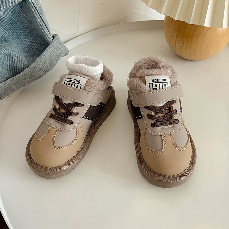 Desun Snow Boots Children's Puffy Shwarf Boots 2024 Winter Thickened Retro Casual fleece-lined Warm Non-slip for Boys and Girls