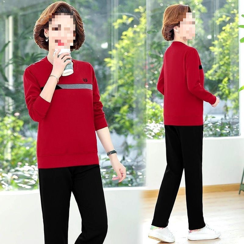 Picture of Southeast Asia cross-border 2023 spring and autumn sportswear suit middle-aged and elderly women's wear mom running casual two-piece suit