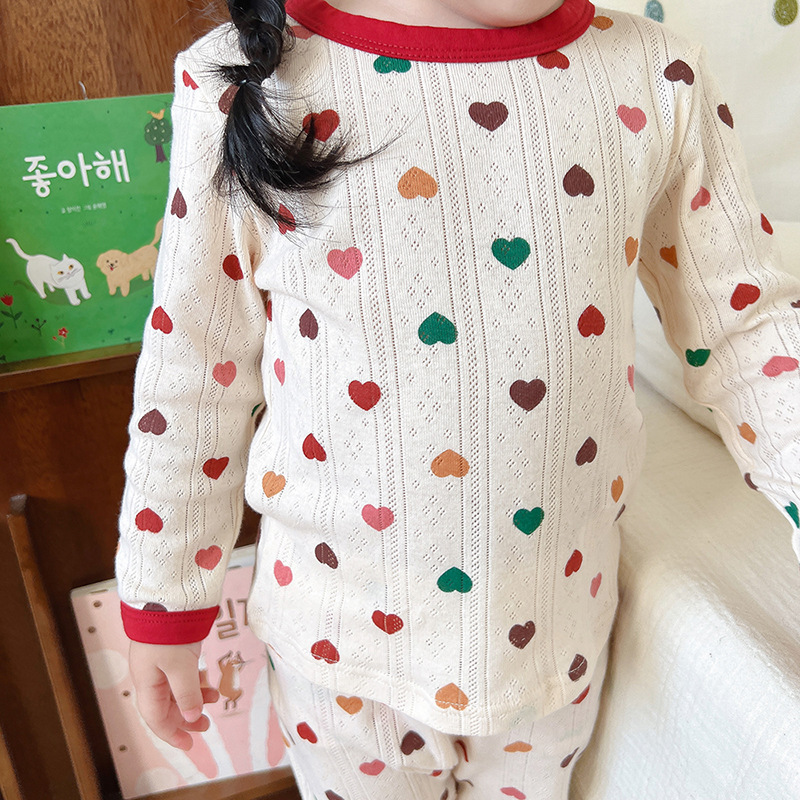 Picture of Autumn Children's Home Clothes South Korea Children's Pajamas suit Boys and Girls Autumn Clothes Autumn Trousers Baby Cotton Pajamas