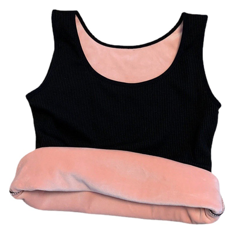 Thermal underwear women's fleece-lined vest thickened bottoming inner wear women's cold-proof warm clothes autumn and winter camisole top