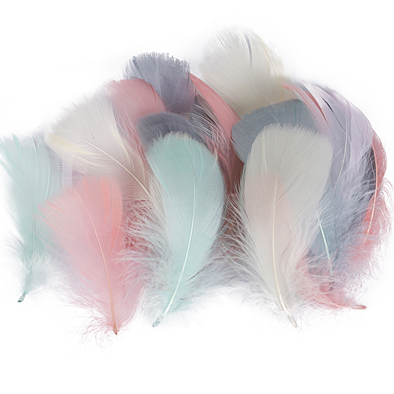 Picture of Special offer about 100 colored small floating feathers goose feather diy jewelry festival scene decoration filler feathers