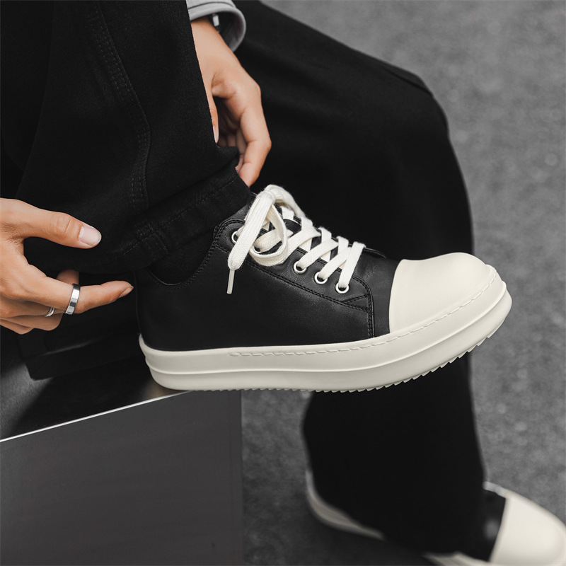 Low Top Platform Big Toe Canvas Shoes Men's Commuter Derby Shoes American Casual Board Shoes Tide 6862-J