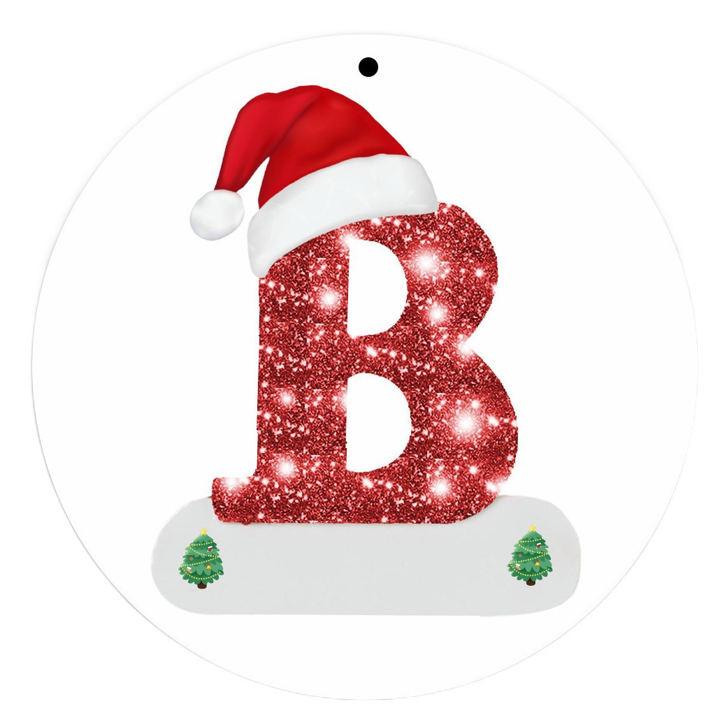 Cross Border Christmas Decoration 26 English Letter Christmas Pendant Santa Claus Mask Snowman Christmas Tree Hanging Pendant