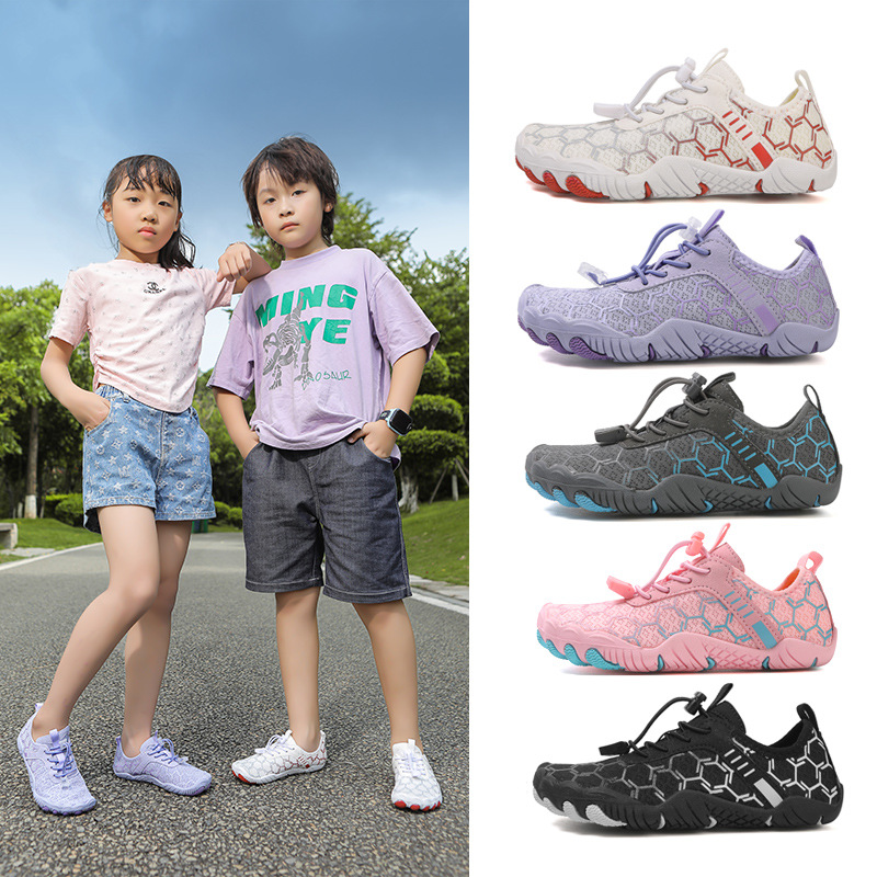 Cross-Border Popular Children's River Tracing Shoes, Outdoor Beach Swimming Shoes, Lightweight Quick-Interference Water Shoes, Hiking and Mountaineering Five-Finger Shoes