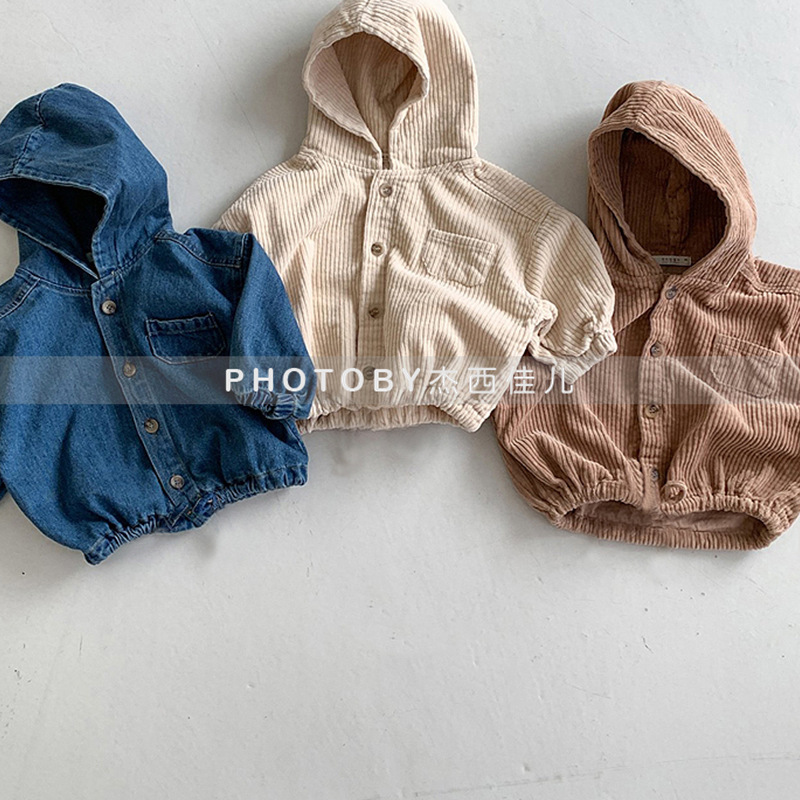 Children and Girls Autum Outwears Solid Color Boys and Girls Trendy Outwears Boys and Girls Korean Style Autum Outwears