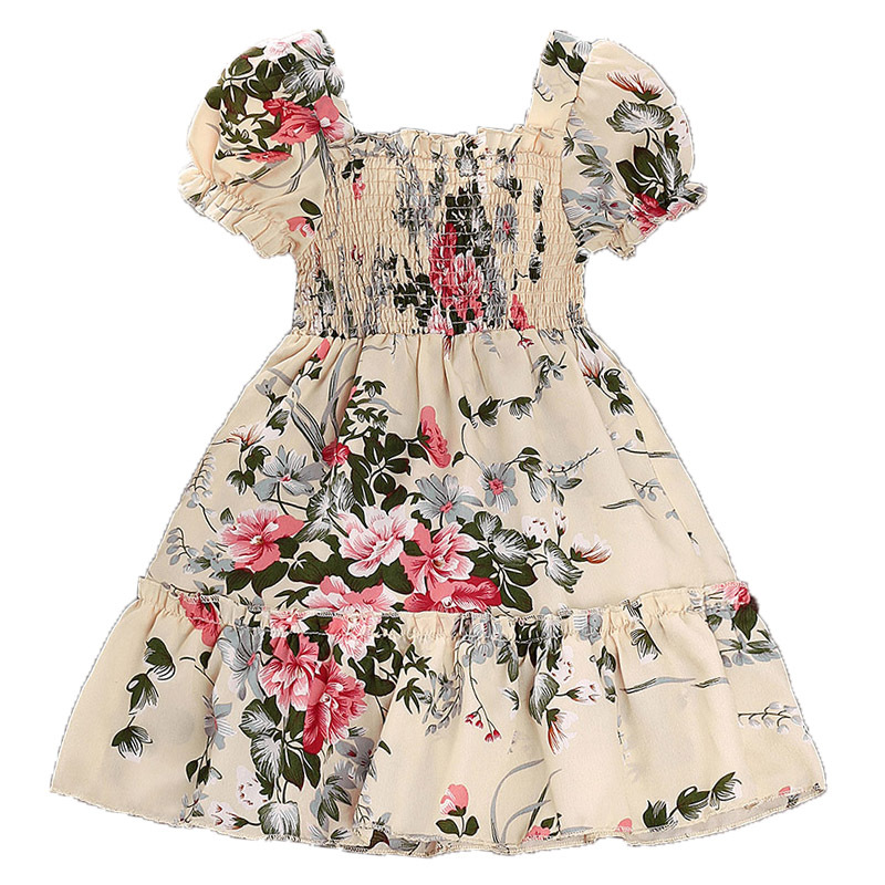 Picture of European and American Girls' Dresses Export Kidsren's Clothing 2025 Summer New Kidsren's Princess Style Printed Short-Sleeved Skirts Wholesale