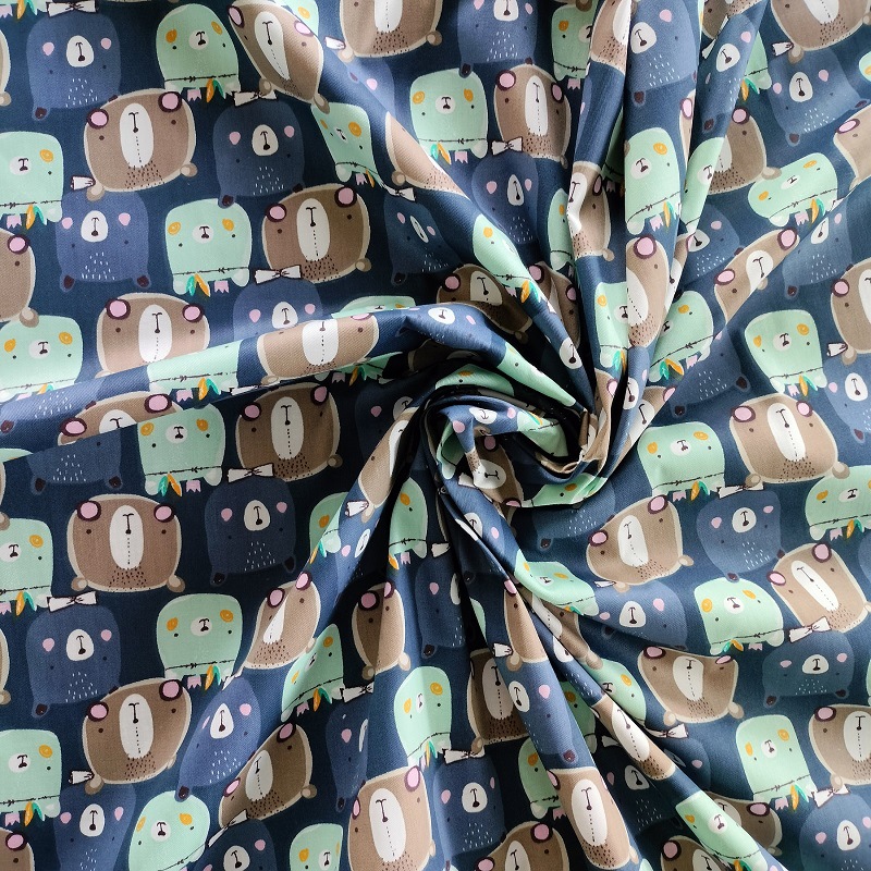 Wholesale and retail supply of cotton twill fabric cotton cartoon bear