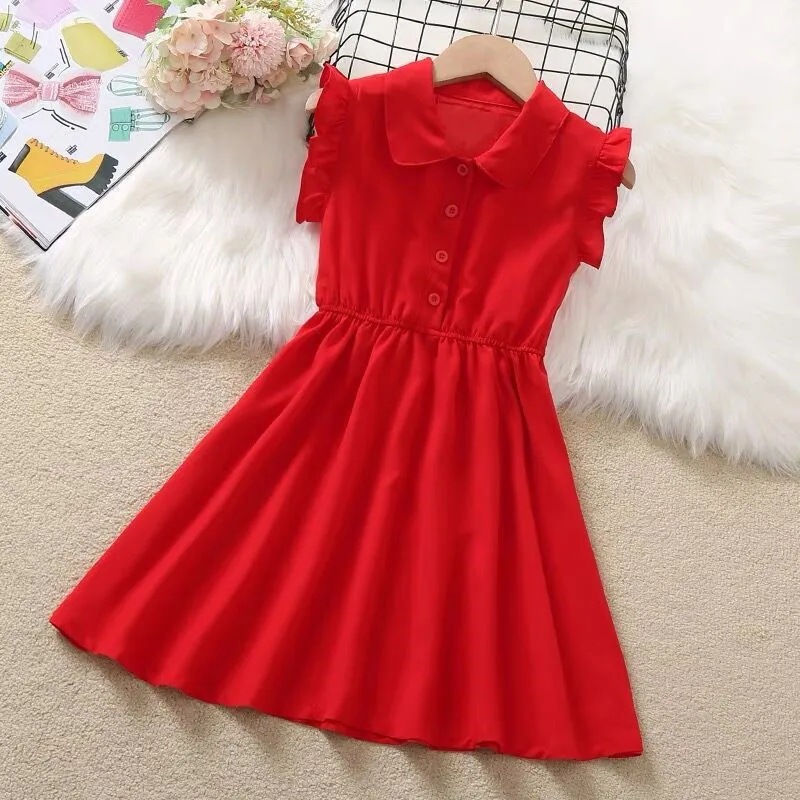 Picture of Girl's Dress Summer New Style Girl's College Style Vest Skirt Children's Thin Tight Waist Shirt Skirt