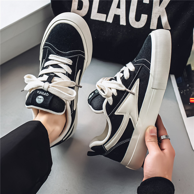 Men's Shoes Trendy Shoes 2025 New Arrival Low-Top Canvas Shoes Men's Korean-Style All-Match Sports Ins Cyber Celebrity Skate Shoes for Men