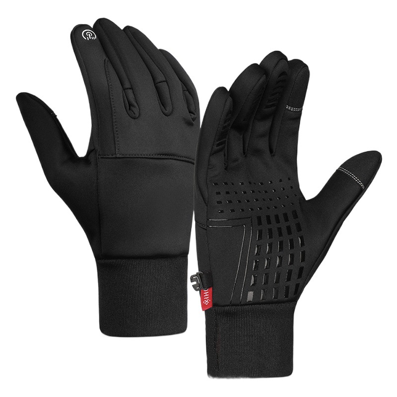 2025 outdoor riding gloves men's winter sports windproof waterproof fleece-lined warm touch screen warm gloves wholesale