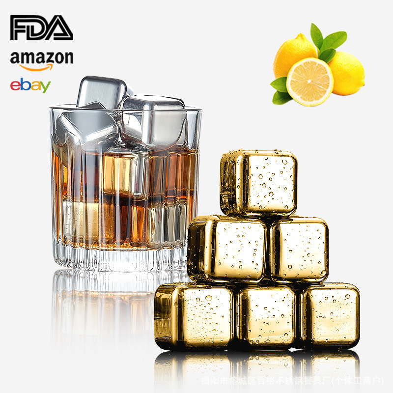 Cross-border Amazon explosions 304 stainless steel ice quartiles frozen beer wine bar whisky ice