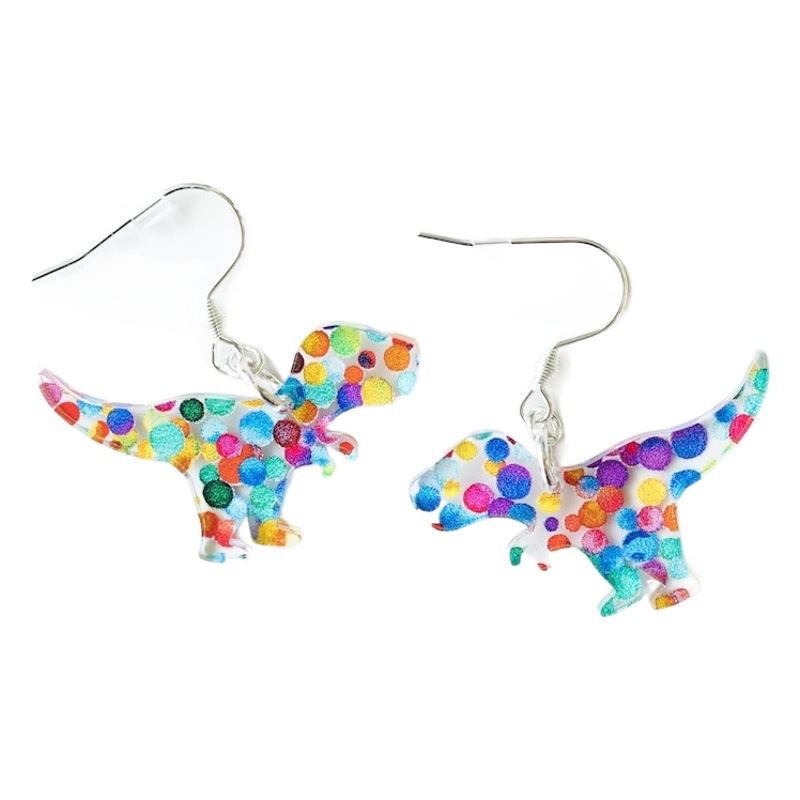 Amazon's New European and American Cat Bookshelf Earrings Classic Animal Dinosaur Bookshelf Acrylic Teacher Earrings Earrings