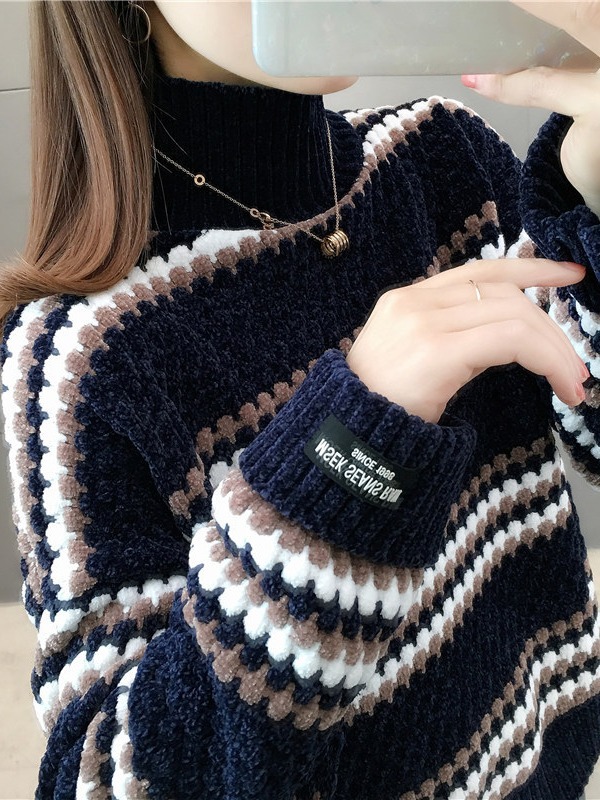Picture of This year's popular turtleneck women's sweater 2024 autumn and winter New popular loose outer wear lazy style thick bottoming shirt