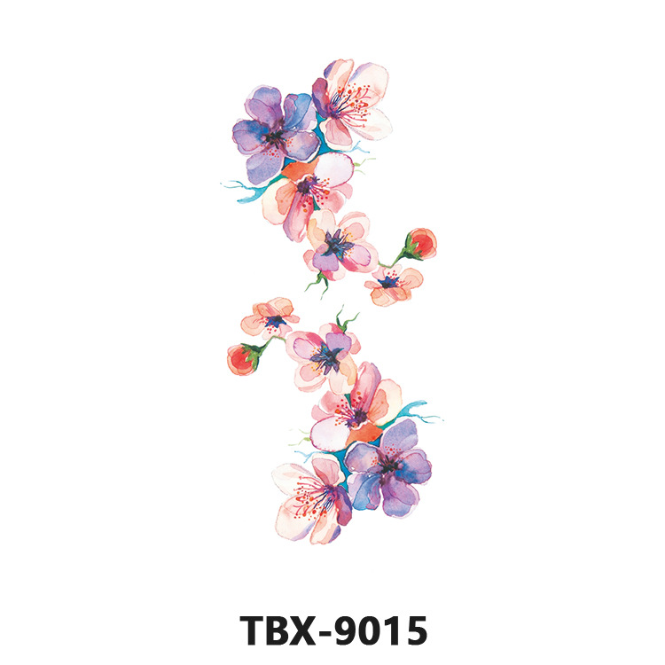 Picture of Waterproof sweat female flower tattoo stickers plant flower party sexy rose peony plum tattoo stickers tattoo