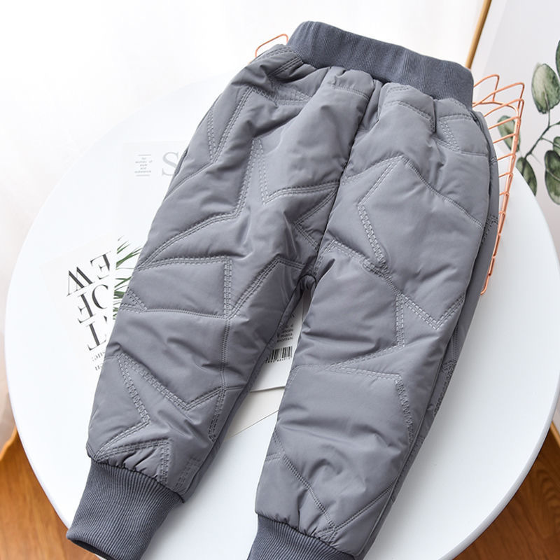 Picture of Girls' Four-Layer Thickened Cotton Pants for Winter Outer Wear One Pant for Winter, CUHK Children's Northern Integrated fleece-lined Pants for Boys