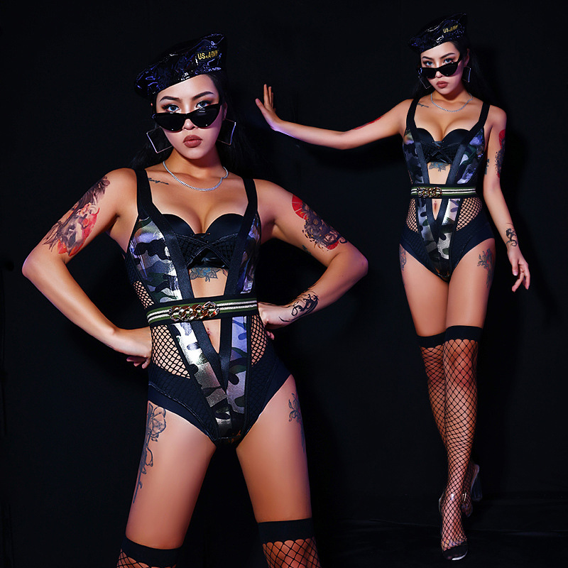 Meiserpin camouflage gogo costume bar Bayi Army Day uniform nightclub ds lead dance suit new suit