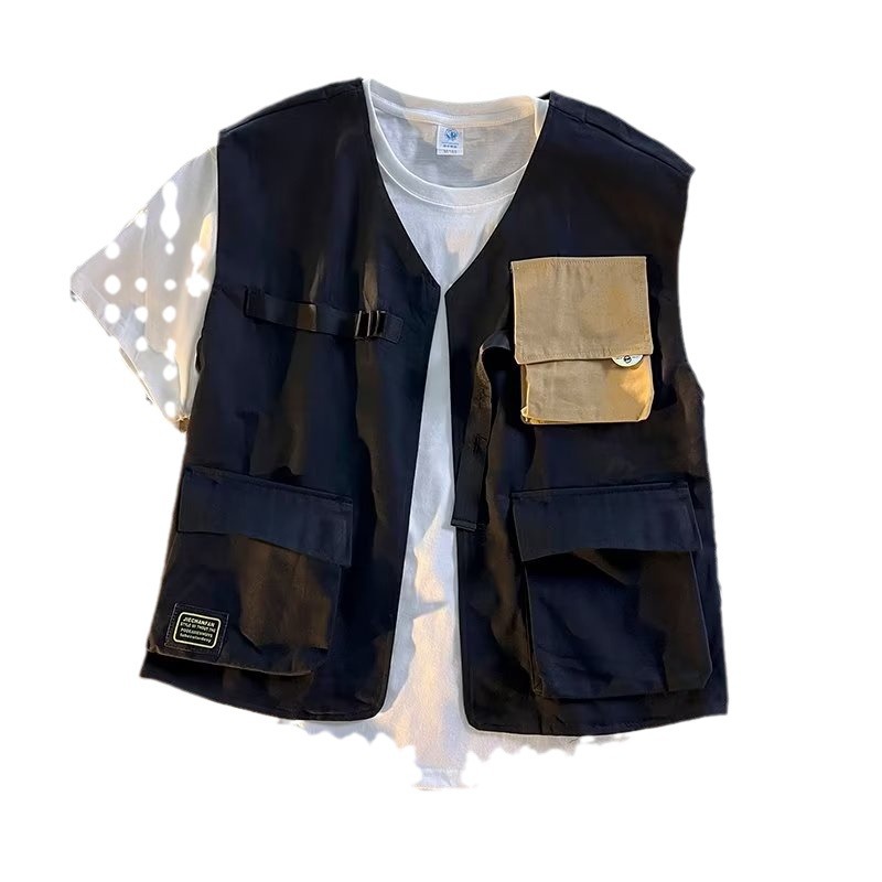 Picture of Men's and women's medium and large children's workwear vest versatile street shot hip hop watch performance vest top parent-child DIY printed logo